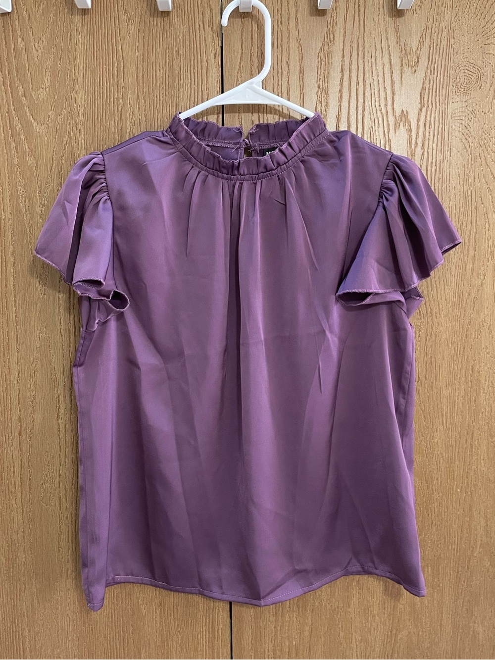 SHEIN purple ruffled blouse